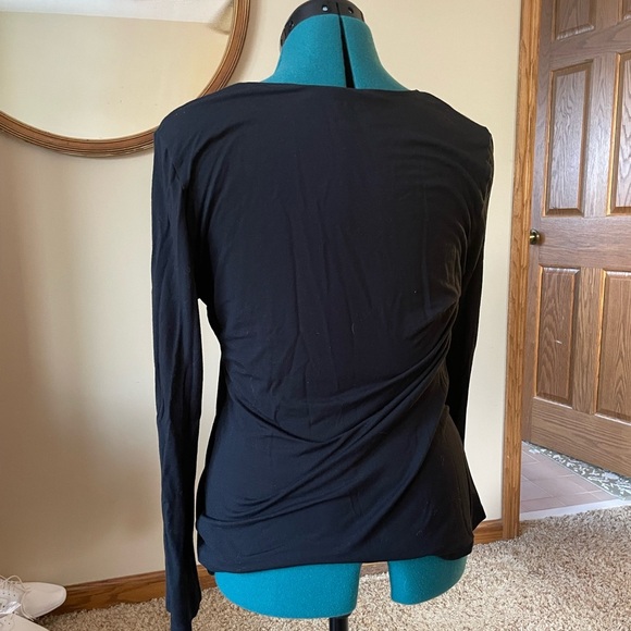 Haven Well Within Large Black Long Sleeve Super Soft v neck t-shirt - Picture 2 of 5